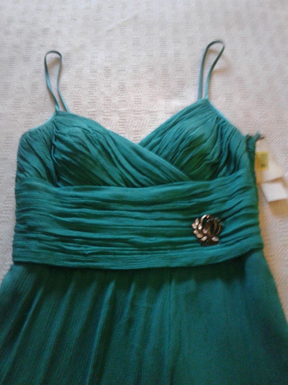 New! Vintage Green Chiffon Spaghetti Strap Dress